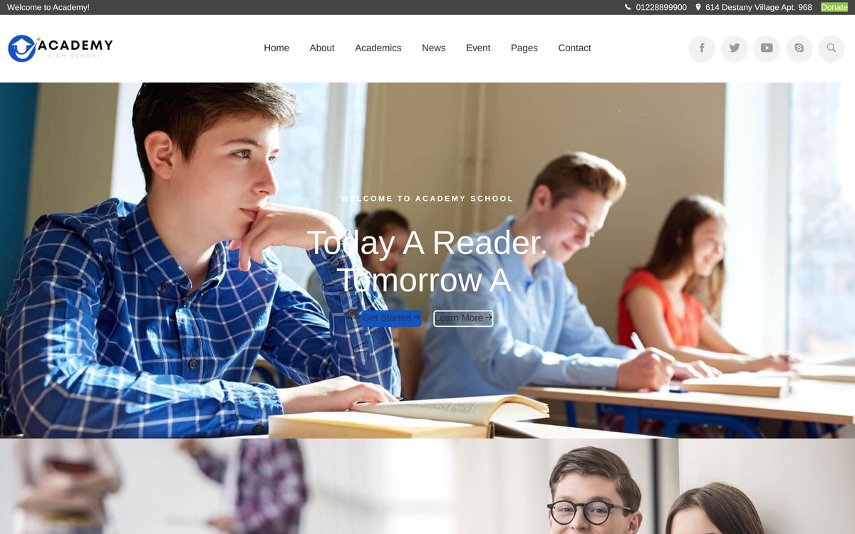 Screenshot of the Education Platform website built by Z Dev.IT